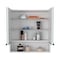 Tuhome Jaspe Mirror Cabinet, Three Internal Shelves, One Open Shelf, Double Door Cabinet, White GLB5550 - alternate 7